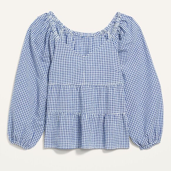 NWOT – Old Navy Tiered Seersucker Long-Sleeve Swing Top Large Tall - Picture 8 of 8